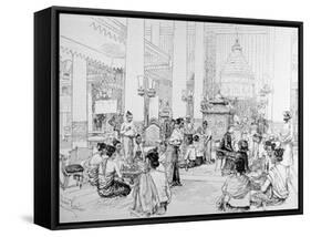 The Viceroy of India in Burmah: Burmese Ladies Taking Tea with Lady Dufferin in the Palace at Manda-Melton Prior-Framed Stretched Canvas