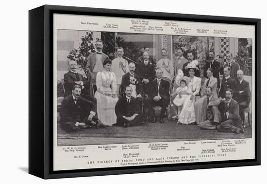 The Viceroy of India, Lord and Lady Curzon and the Vigeregal Staff-null-Framed Stretched Canvas