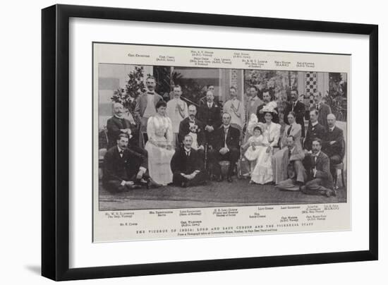 The Viceroy of India, Lord and Lady Curzon and the Vigeregal Staff-null-Framed Giclee Print