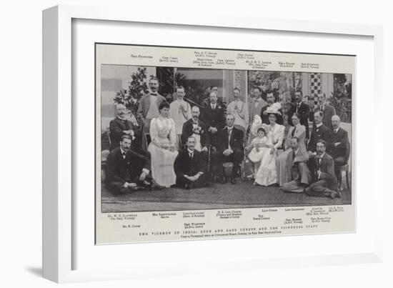 The Viceroy of India, Lord and Lady Curzon and the Vigeregal Staff-null-Framed Giclee Print