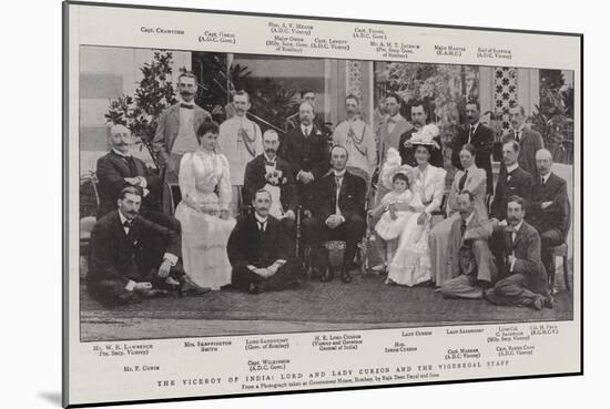 The Viceroy of India, Lord and Lady Curzon and the Vigeregal Staff-null-Mounted Giclee Print