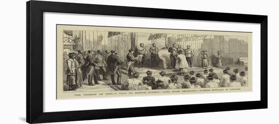 The Viceroy of India's Visit to British Burmah, Lord Ripon Decorating Burmese Officials at Rangoon-null-Framed Giclee Print