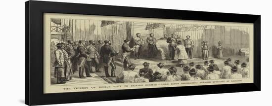 The Viceroy of India's Visit to British Burmah, Lord Ripon Decorating Burmese Officials at Rangoon-null-Framed Giclee Print