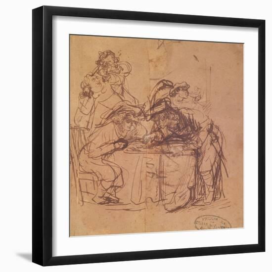 The Vices of the Prodigal Son-Rembrandt van Rijn-Framed Giclee Print