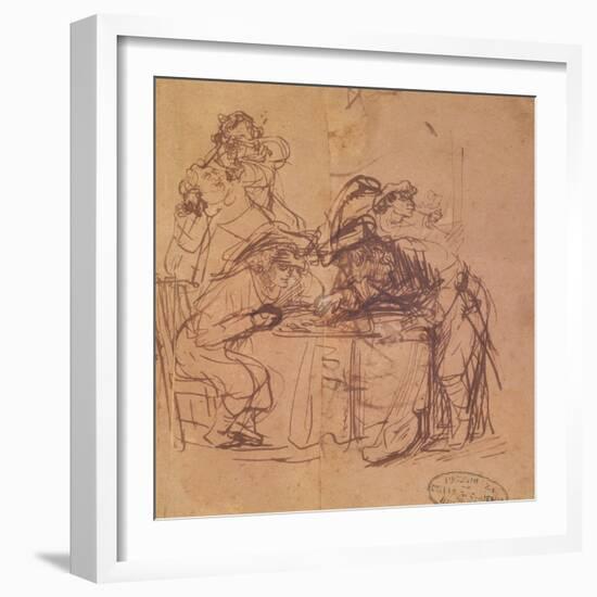 The Vices of the Prodigal Son-Rembrandt van Rijn-Framed Giclee Print