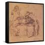 The Vices of the Prodigal Son-Rembrandt van Rijn-Framed Stretched Canvas