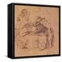 The Vices of the Prodigal Son-Rembrandt van Rijn-Framed Stretched Canvas