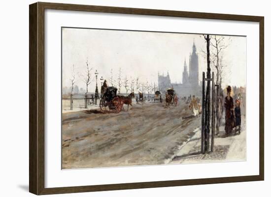 The Victoria Embankment, London, 1875-Giuseppe De Nittis-Framed Giclee Print