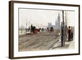 The Victoria Embankment, London, 1875-Giuseppe De Nittis-Framed Giclee Print