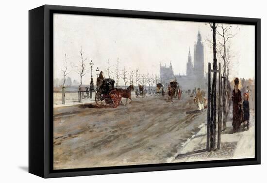 The Victoria Embankment, London, 1875-Giuseppe De Nittis-Framed Stretched Canvas