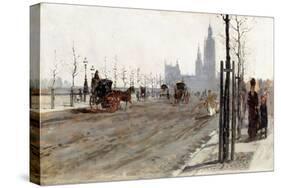 The Victoria Embankment, London, 1875-Giuseppe De Nittis-Stretched Canvas