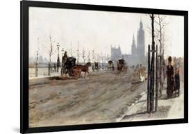 The Victoria Embankment, London, 1875-Giuseppe De Nittis-Framed Giclee Print