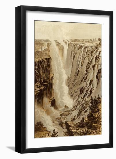 The Victoria Fall, Zambesi, from the East End of the Chasm-Thomas Baines-Framed Giclee Print