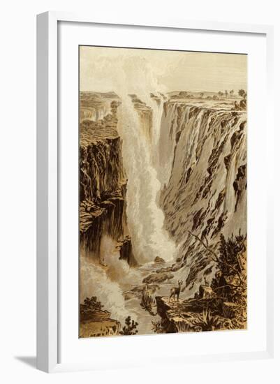 The Victoria Fall, Zambesi, from the East End of the Chasm-Thomas Baines-Framed Giclee Print