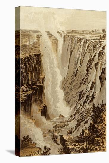 The Victoria Fall, Zambesi, from the East End of the Chasm-Thomas Baines-Stretched Canvas