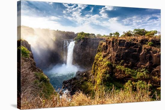 The Victoria Falls is the Largest Curtain of Water in the World (1708 Meters Wide). the Falls and T-Artush-Stretched Canvas