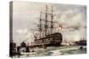 The "Victory" at Portsmouth, Came into Harbour from Last Commission Nov, 1812-Charles Edward Dixon-Stretched Canvas