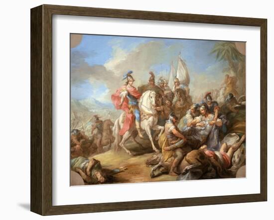 The Victory of Alexander over Porus, c.1738-Carle van Loo-Framed Giclee Print