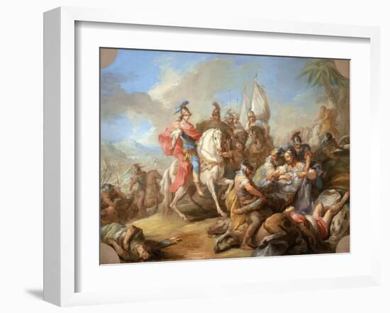 The Victory of Alexander over Porus, c.1738-Carle van Loo-Framed Giclee Print