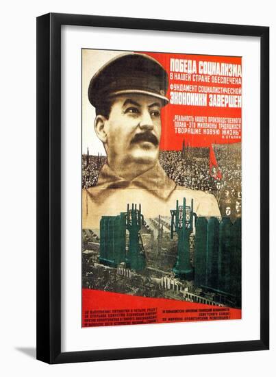 The Victory of Socialism in the USSR Is Guaranteed, Poster, 1932-Gustav Klutsis-Framed Giclee Print