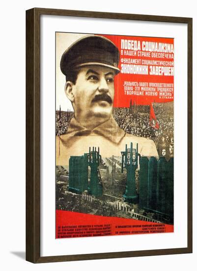 The Victory of Socialism in the USSR Is Guaranteed, Poster, 1932-Gustav Klutsis-Framed Giclee Print