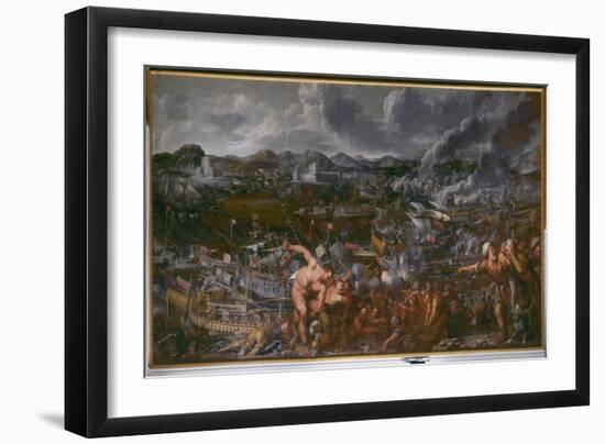 The Victory of the Venetians over the Turk in the Dardanelles-Pietro Liberi-Framed Premium Giclee Print