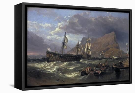 The 'Victory' Towed into Gibraltar, 1854-Clarkson Stanfield-Framed Stretched Canvas