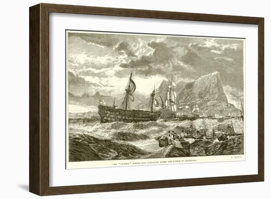 The "Victory" Towed into Gibraltar after the Battle of Trafalgar-null-Framed Giclee Print