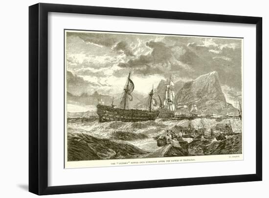 The "Victory" Towed into Gibraltar after the Battle of Trafalgar-null-Framed Giclee Print