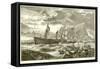 The "Victory" Towed into Gibraltar after the Battle of Trafalgar-null-Framed Stretched Canvas