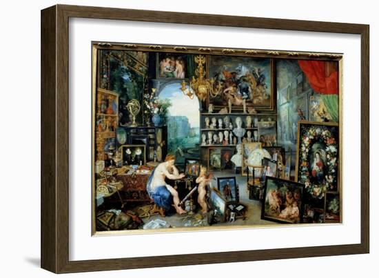 The View. Allegory of the Five Senses, 1617 (Oil on Canvas)-Jan the Elder Brueghel-Framed Giclee Print