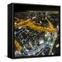 The View At Night From 'At The Top'-Nick Garbutt-Framed Stretched Canvas