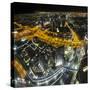The View At Night From 'At The Top'-Nick Garbutt-Stretched Canvas