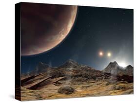 The View from a Hypothetical Moon in Orbit-Stocktrek Images-Stretched Canvas