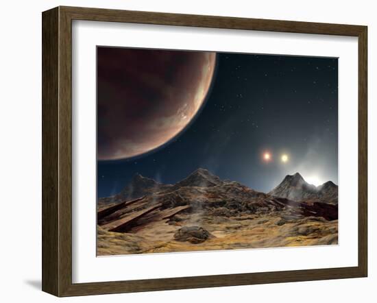 The View from a Hypothetical Moon in Orbit-Stocktrek Images-Framed Photographic Print