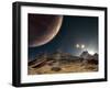 The View from a Hypothetical Moon in Orbit-Stocktrek Images-Framed Photographic Print