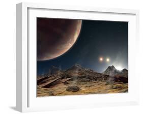 The View from a Hypothetical Moon in Orbit-Stocktrek Images-Framed Photographic Print