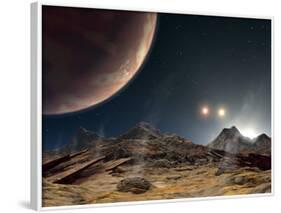 The View from a Hypothetical Moon in Orbit-Stocktrek Images-Framed Photographic Print