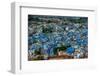 The View from Mehrangarh Fort of the Blue Rooftops in Jodhpur, the Blue City, Rajasthan-Laura Grier-Framed Photographic Print