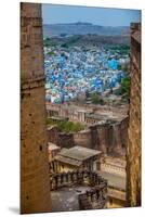 The View from Mehrangarh Fort of the Blue Rooftops in Jodhpur, the Blue City, Rajasthan-Laura Grier-Mounted Premium Photographic Print