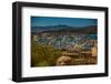 The View from Mehrangarh Fort of the Blue Rooftops in Jodhpur, the Blue City, Rajasthan-Laura Grier-Framed Photographic Print