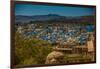 The View from Mehrangarh Fort of the Blue Rooftops in Jodhpur, the Blue City, Rajasthan-Laura Grier-Framed Photographic Print