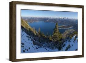 The view from Mt. Fahrenberg-Kopf towards lake Walchensee and Karwendel, Germany-Martin Zwick-Framed Photographic Print