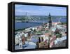 The View from St Peters Spire, Riga, Latvia-Peter Thompson-Framed Stretched Canvas