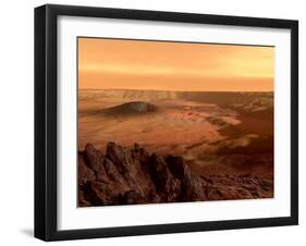 The View from the Rim of the Caldera of Olympus Mons on Mars-Stocktrek Images-Framed Photographic Print