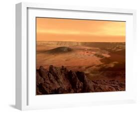 The View from the Rim of the Caldera of Olympus Mons on Mars-Stocktrek Images-Framed Photographic Print