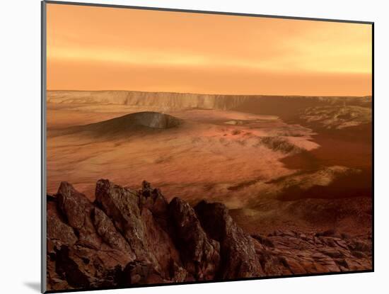 The View from the Rim of the Caldera of Olympus Mons on Mars-Stocktrek Images-Mounted Photographic Print