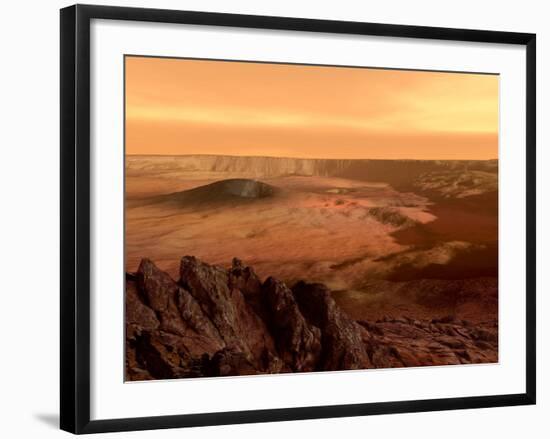 The View from the Rim of the Caldera of Olympus Mons on Mars-Stocktrek Images-Framed Photographic Print