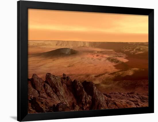 The View from the Rim of the Caldera of Olympus Mons on Mars-Stocktrek Images-Framed Photographic Print