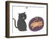 The View of Cat on the Rug-eastnine-Framed Art Print